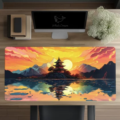 Pagoda landscape mouse pad, desk mat