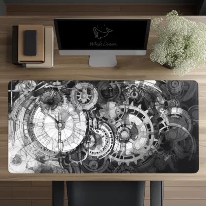 Design cogs mouse pad - Black and white