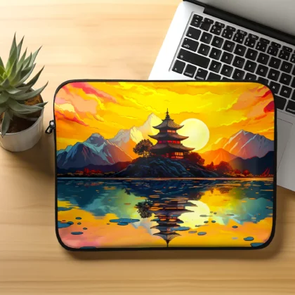Pagoda design sleeve, laptop / macbook cover