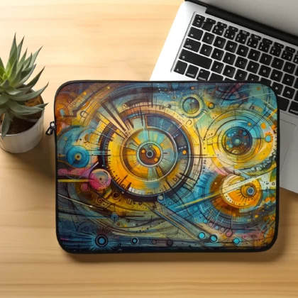 Abstract Clocks and wheels laptop / macbook sleeve